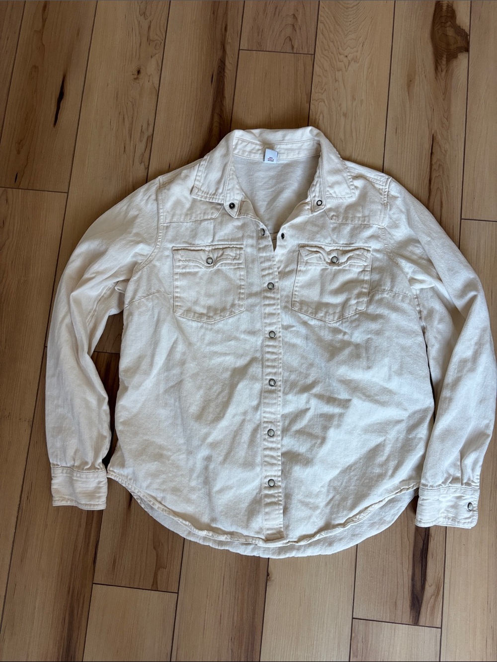 Old Navy Cream Button-Front Utility Shirt